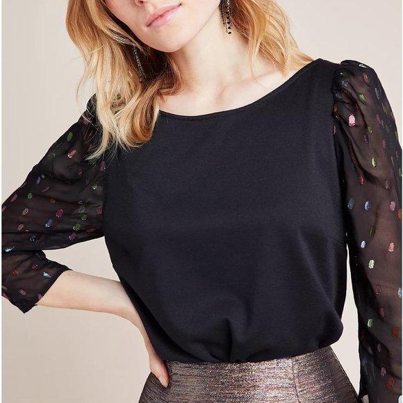 Eva Franco Mica Clip Dot shimmer top - Picture 1 of 8